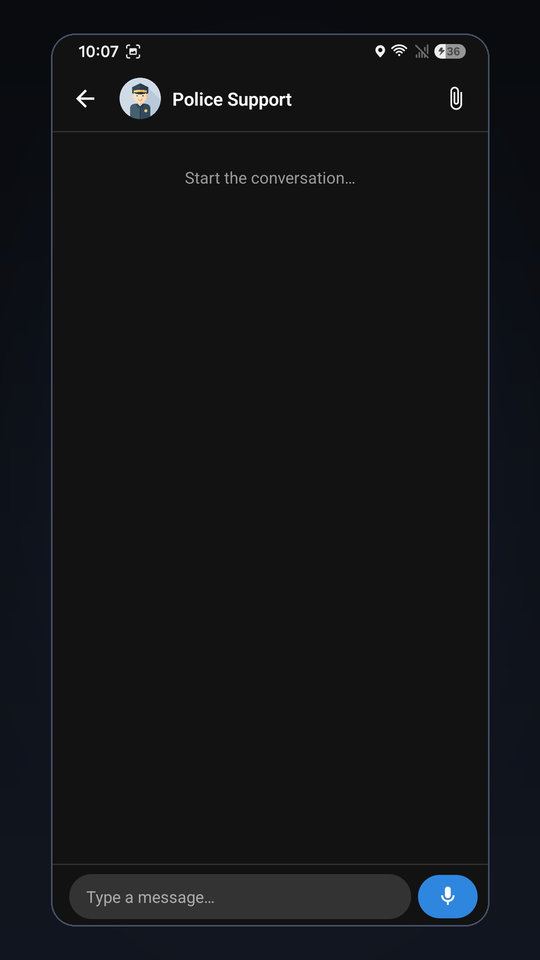 Anonymous encrypted police chat